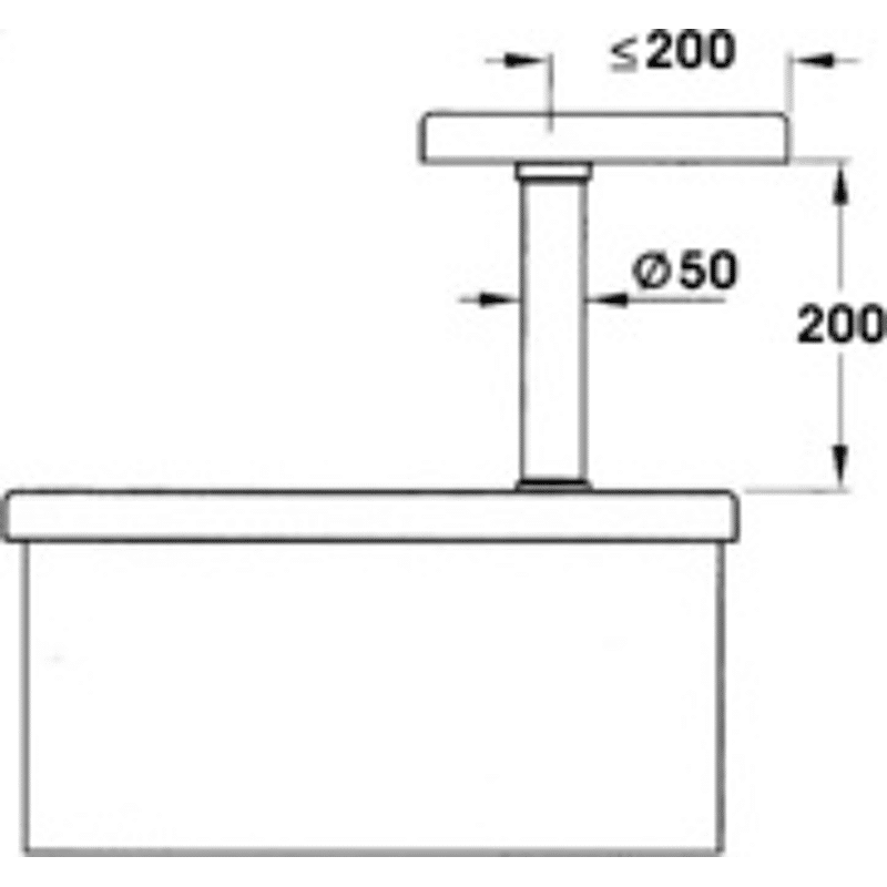 Barkonsole Stahl gerade Edelsthal Optik D: 50mm Höhe: 200mm