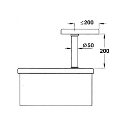Barkonsole Stahl gerade Edelsthal Optik D: 50mm Höhe: 200mm