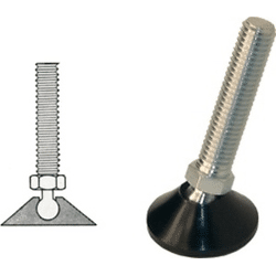 Plasticmetall Verstellschraube m. Gelenkteller M8x33mm Fussteller 30mm sch