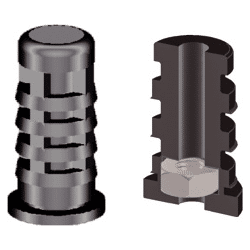 Plasticmetall Gewindestopfen m. Stahleinlage,  rund Durchmässer:8 mm,  Innengewinde: M10