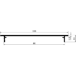 Hoju Alu Lüftungsgitter 100x2000mm, Lochung 40x7, 5mm, F1 eloxiert
