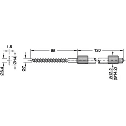 Tablarträger Stahl verzinkt 12,2x120mm, mit Holzgewinde, TS mind.19mm