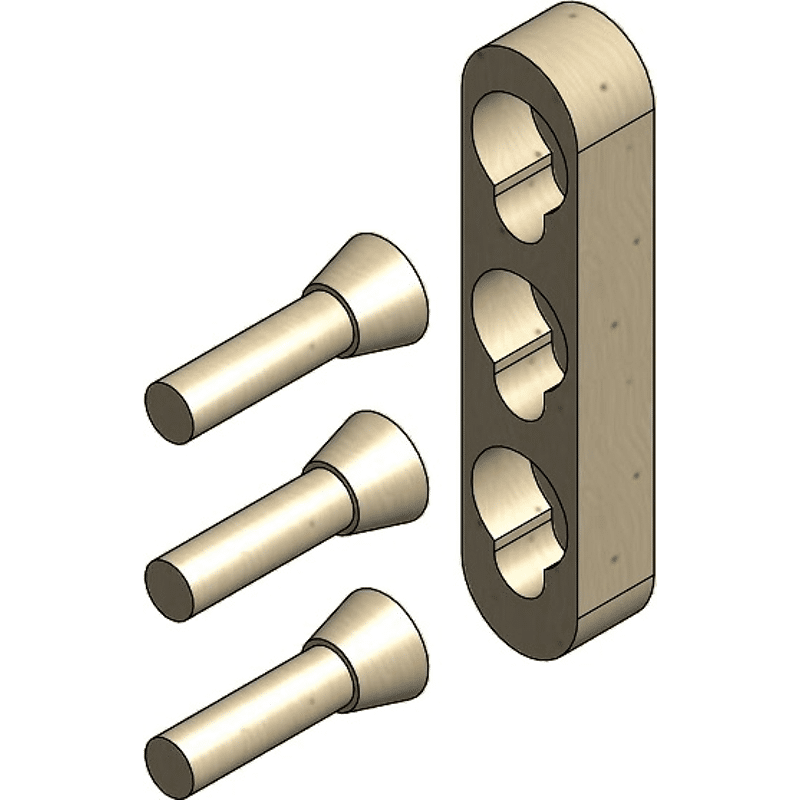 KONUSVERBINDER SET A 108MM 108x24x16 3 Dübel 10mm