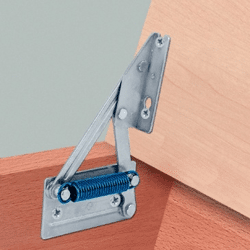 Eckbankscharnier Stahl blau vz 95° mit Feder Klappengewicht max. 12 kg