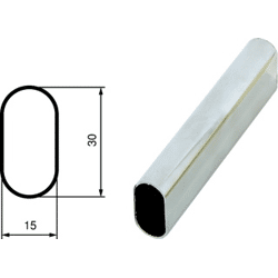 Grimme Möbelrohr OVAL (starke Ausf.) 30x15x1, 2 Länge: 3000 mm