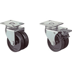 BS Rollen Doppellenkr. verz. Gleitlager D: 50mm  H: 75mm  Tragk.: 80kg