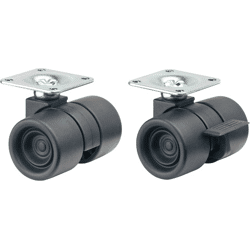 BS Rollen Doppelr. m. Pl. schwarz m. Festst. D: 38mm Tragk.: 60kg H:
