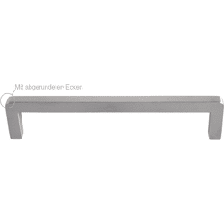 Möbelgriff Edelstahl geb. abgerundet M: 10x10mm  LA: 128mm