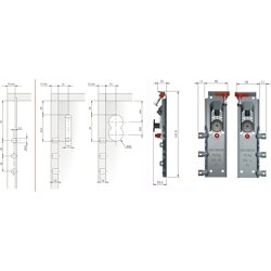 Italiana Ferramenta Schrankaufhänger H3 Vrz. LINKS Belastbar 70kg/ST  3-dim. ver