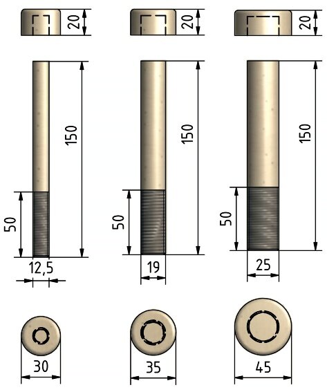 Holzschraube in Ahorn DM 12,5 x 100 mm