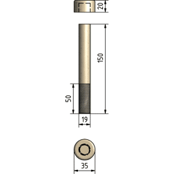 BTA Holzschraube in Ahorn DM  19 x 100 mm
