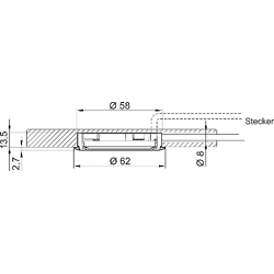 Abdeckring RUND,  für LD 8001-58 matt nickel lackiert,  KUnststoff