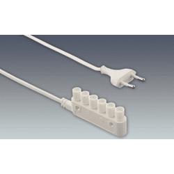 6-fach Verteiler, Eurostecker/6x Minib. Länge: 3000mm, HV Mini Stecksystem D8