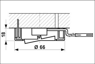 Aufbauschalter 2000 mm Leitung codiert Stecksystem D8