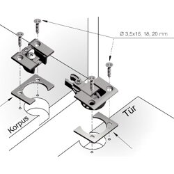 Italiana Ferramenta Distanzplatte KIMANA (optional) 19 mm Front und 16 mm Boden