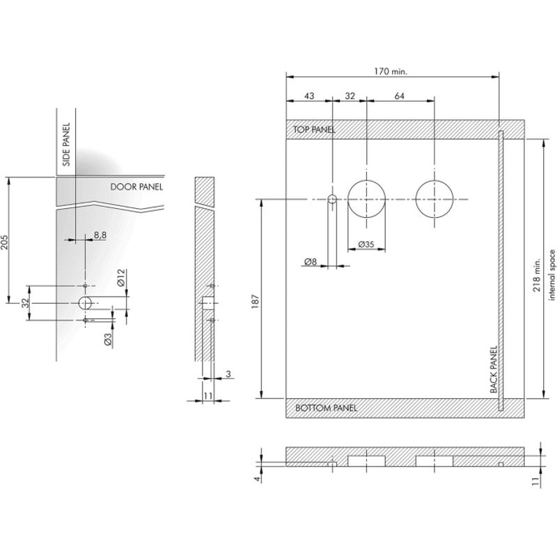 Bremsklappenhalter Link m.Stahlseilabh. U262, Edelstahl Effekt