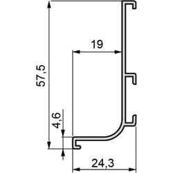 L-Griffmulde Aluminium natur eloxiert Profillänge 2350 mm