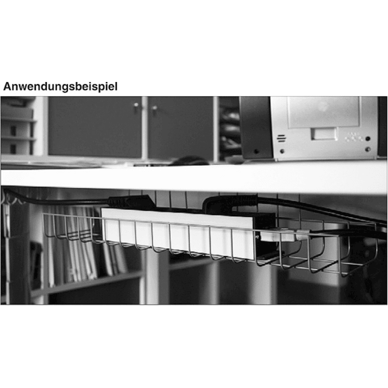 Kabelkanal 490 mm, einseitige Befest. Oberfl.: grau, unter d