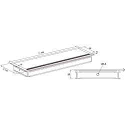 BMB Beschläge Kabeldurchlass COLOR,  Aluminium Oberfl.schwarz, schwa. Bürste,  Höhe 25 mm