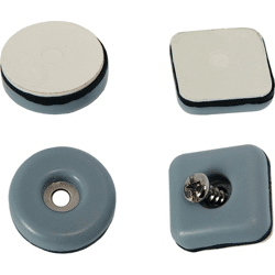Plasticmetall Gleiter selbstkl. oder zum Schrauben graublau,  24x24 mm,  Höhe 8 mm