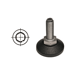 Sockelverstellschraube m.Innensechskant Stahl vz,  Gesamth.: 110mm,  M10 x 100 mm