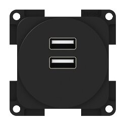 2-fach USB Lader input 230V, 20.000 schiefergrau satiniert