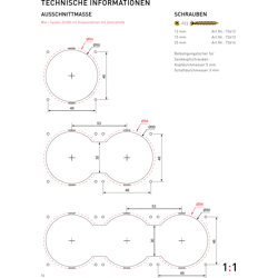 Berührungsschutzkap. d=50mm 2-fach H: 41mm,  grau