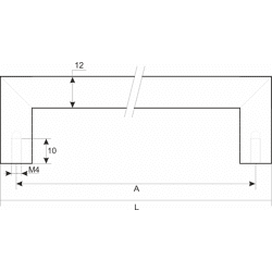 Gehrungsgriff schwarz LA: 224 mm,  GL: 236 mm