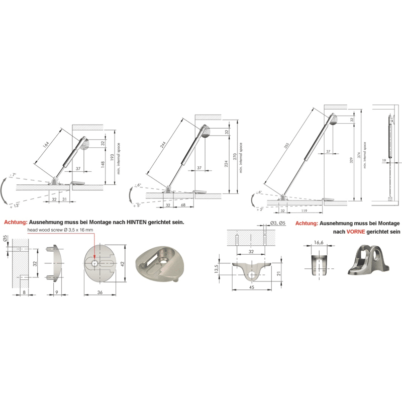 Bremsklappenhalter Kraby L: 244mm