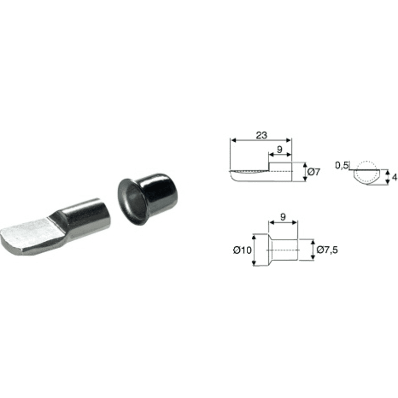 Hülse zu Löffelträger chrom