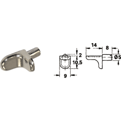Bodenträger Zamak vernickelt 5mm