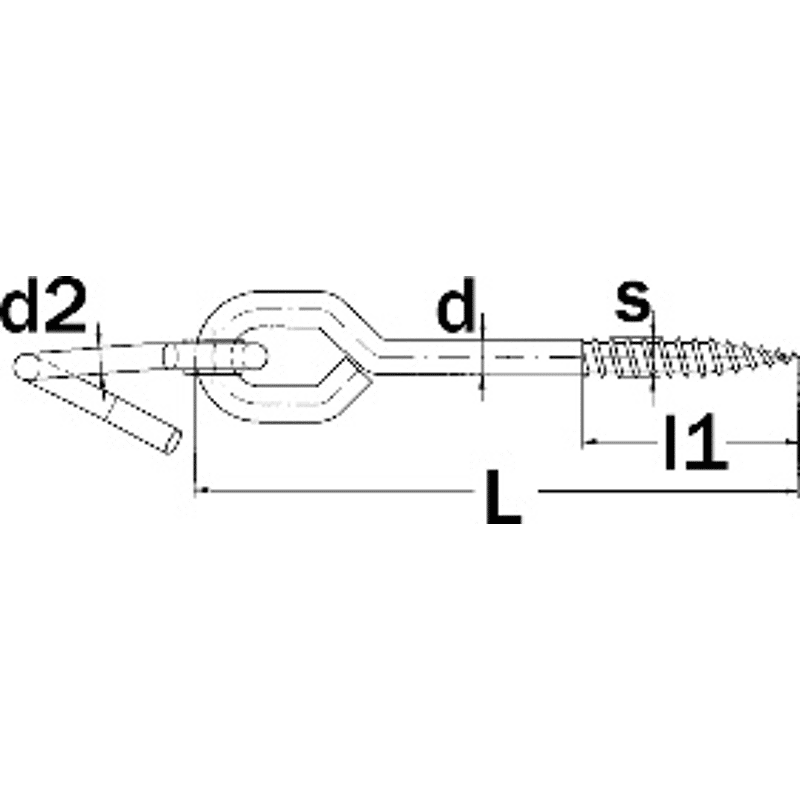 Schaukelhaken mit Holzgewinde 10,6x180mm,  Stahl verzinkt