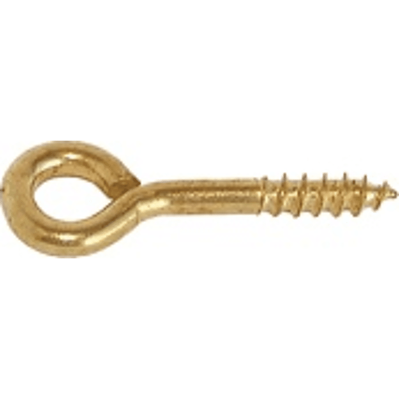 Ringschraube mit Holzgewinde Innend.:10mm, L: 30mm, Stahl vermessingt