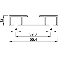 Schwöller Deckenlaufschiene Alu zweiläufig weiß beschichtet
