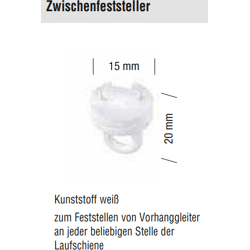 Schwöller Feststeller Kunststoff naturfarbig für Schienenbrett