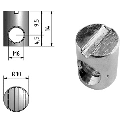 BTA Quergew. Bolzen verz. M6 DM10mm L14mm