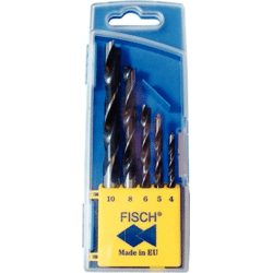 Holzbohrer-Set FISCH 4,  5,  6,  8 und 10 mm,  Klarsichtkassette