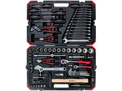 Werkzeugsatz 1/4"+1/2", 100 tlg. Handwerkzeug im Gedore-Red Koffer