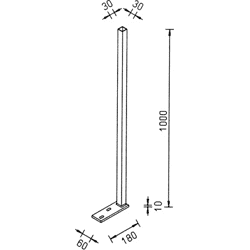 Pitzl® Balkonsäule 31102.0000 Vierkantrohr mit Lasche,  feuerverzinkt