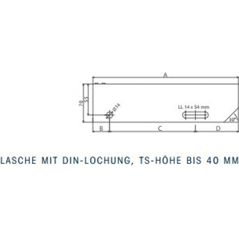 Treppenrost 800x270x30 mm, verzinkt Tragstab 30/2 (L=800mm),