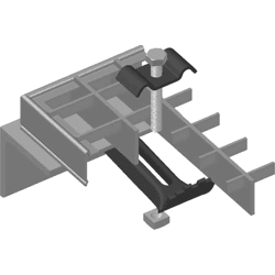 MEISER Gitterrostklemme verzinkt,  komplett für Maschenweite 33/33 mm