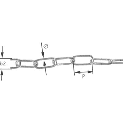Rundstahlketten ~DIN 763 A4 3x26 mm langgliedrig,  rostfrei