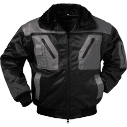 Pilotenjacke schwarz/grau   Gr. L mit abnehmbaren Ärmel und