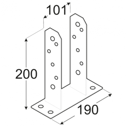 Domax PFOSTENSTÄNDER TT 101X200X190X60MM Feuerverzinkt,  ETA-20/1044