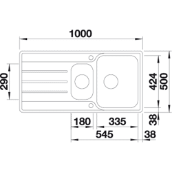 Blanco Lemis 6 S-IF Bürstfinish reversibel, Ablauffernbedienung