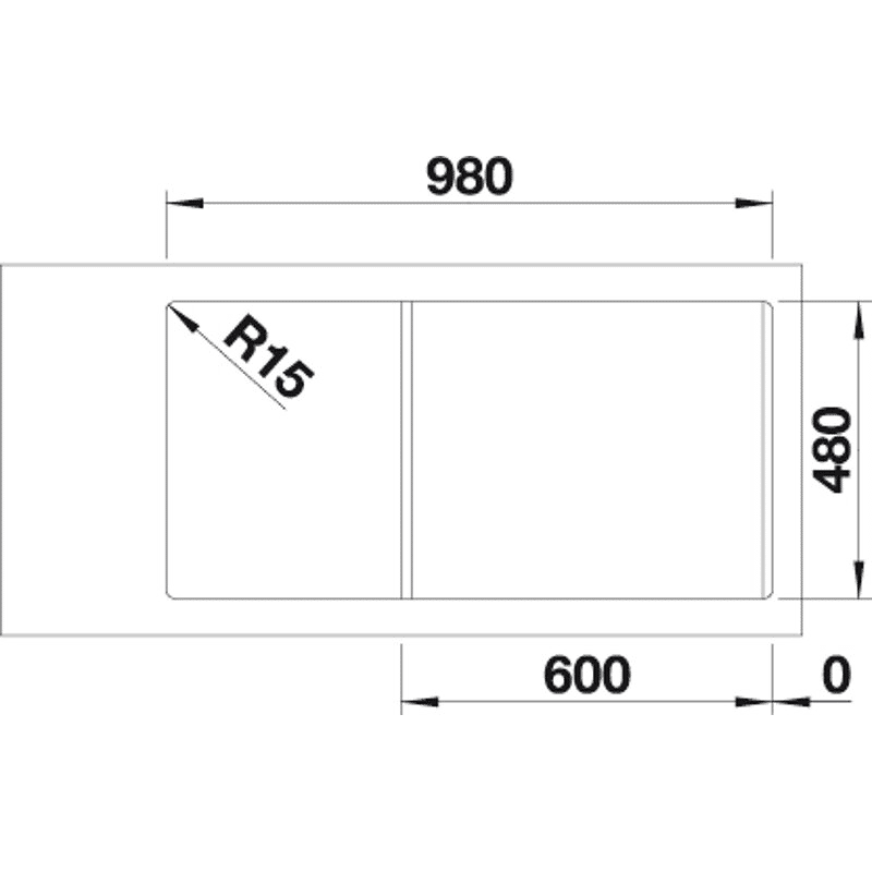 Blanco Lemis 6 S-IF Bürstfinish reversibel, Ablauffernbedienung