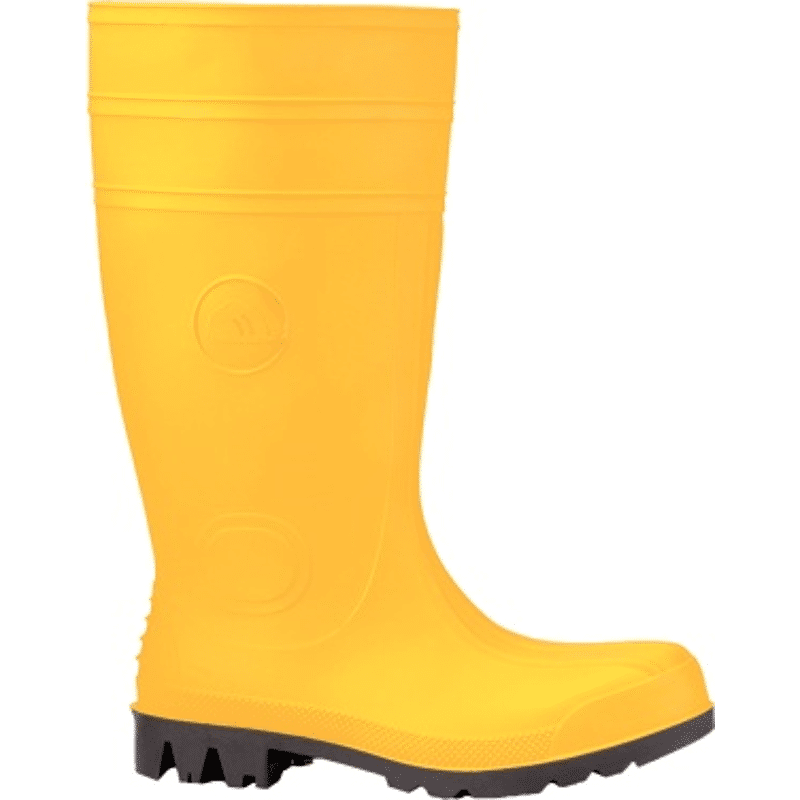 Sicherheits-Baustiefel gelb Gr. 45 EN ISO 20345 S5 SRA,  PVC