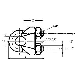 DIN- und Normteile Drahtseilklemme  3/8"- 10 mm (ehem.DIN 741)  galv.verzinkt