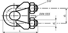 DIN 741 A 2 Drahtseilklemmen mit U-förmigem Klemmbügel
