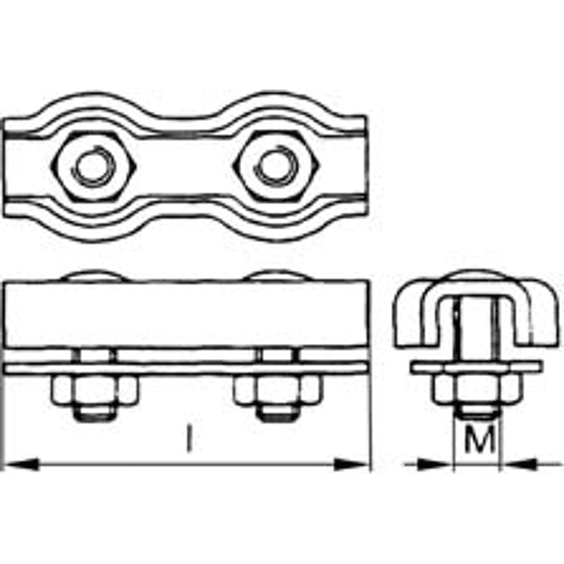 Duplex-Drahtseilklemme A4 Nr.4 rostfrei